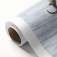 Art deco poster of Northwest Territories scenery in muted earth tones on rolled canvas, ideal for nursery wall art.