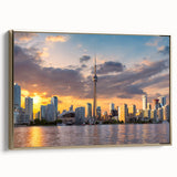 Framed canvas of a vintage-style Ontario landscape in muted gold and black tones, ideal for bedroom wall art.