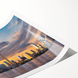 Extra large wall art featuring line art flowers in muted earth tones on a rolled print, suitable for large living room decor.