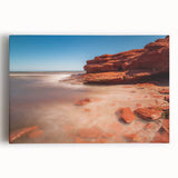 Black and white stretched canvas of Prince Edward Island scenery, ideal for kitchen wall art.