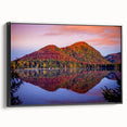 Black and white framed canvas of a vintage Quebec landscape, ideal for bedroom wall art.
