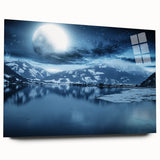 Large abstract wall art depicting Yukon scenery in muted earth tones on acrylic glass.