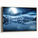 Framed canvas of a Yukon landscape in vintage poster style, featuring muted earth tones, ideal for bedroom wall art.