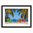 Abstract art print featuring vibrant Caribbean scenery on a textured, extra large canvas, ideal for living room decor.
