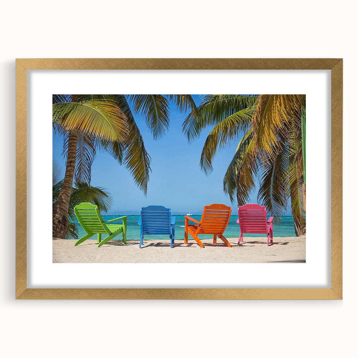 Extra large abstract art print featuring textured waves in blue and white, framed in gold, ideal for living room decor.