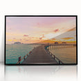 Large abstract wall art depicting a Caribbean scene in vibrant blues and greens on a framed acrylic.
