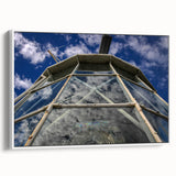 Vintage poster art of a Caribbean scenery on a framed canvas, featuring vibrant colors, ideal for living room decor.