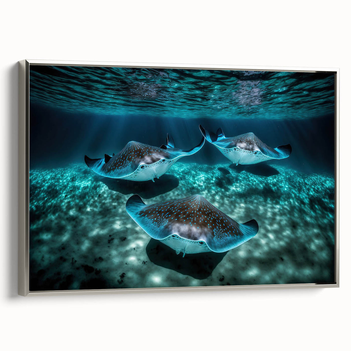 Framed canvas landscape art painting featuring a vibrant Caribbean scene, ideal for enhancing living room decor.