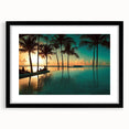 Abstract art print depicting vibrant Caribbean scenery on a large textured canvas, ideal for living room decor.
