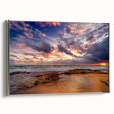 Framed canvas featuring a vintage-style Puerto Rican landscape with vibrant colors on a black background.