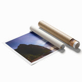 Extra large rolled print of Saint Lucia scenery with vibrant floral elements, ideal for classy bathroom wall art.