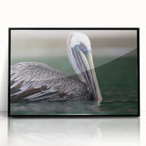 Large abstract wall art depicting the Caribbean Virgin Islands in vibrant blue and green tones, framed in black acrylic.