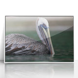 Framed acrylic print of a Caribbean Virgin Islands scenery in mid-century modernist style.