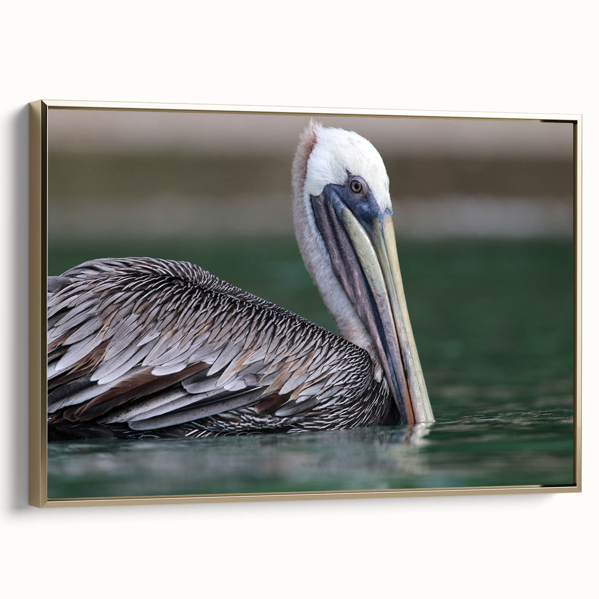 Framed canvas depicting a serene Caribbean landscape in muted blues and greens, ideal for bedroom wall art.