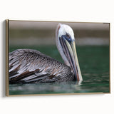 Framed canvas depicting a serene Caribbean landscape in muted blues and greens, ideal for bedroom wall art.
