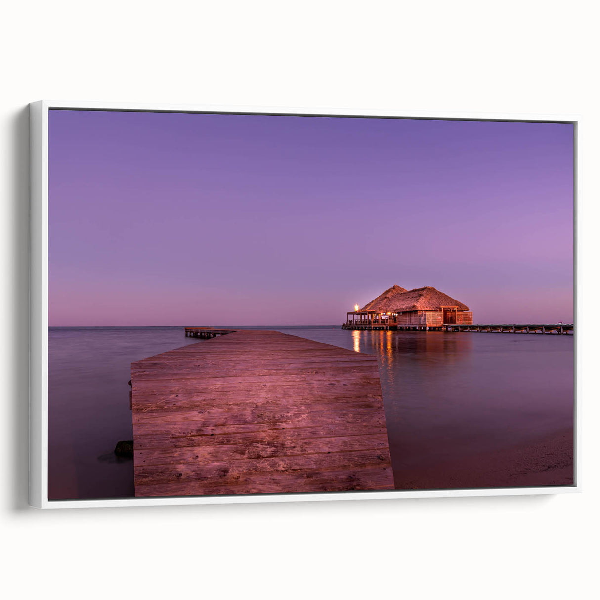 Vintage poster art of Belize scenery on a framed canvas, featuring vibrant colors, ideal for living room decor.