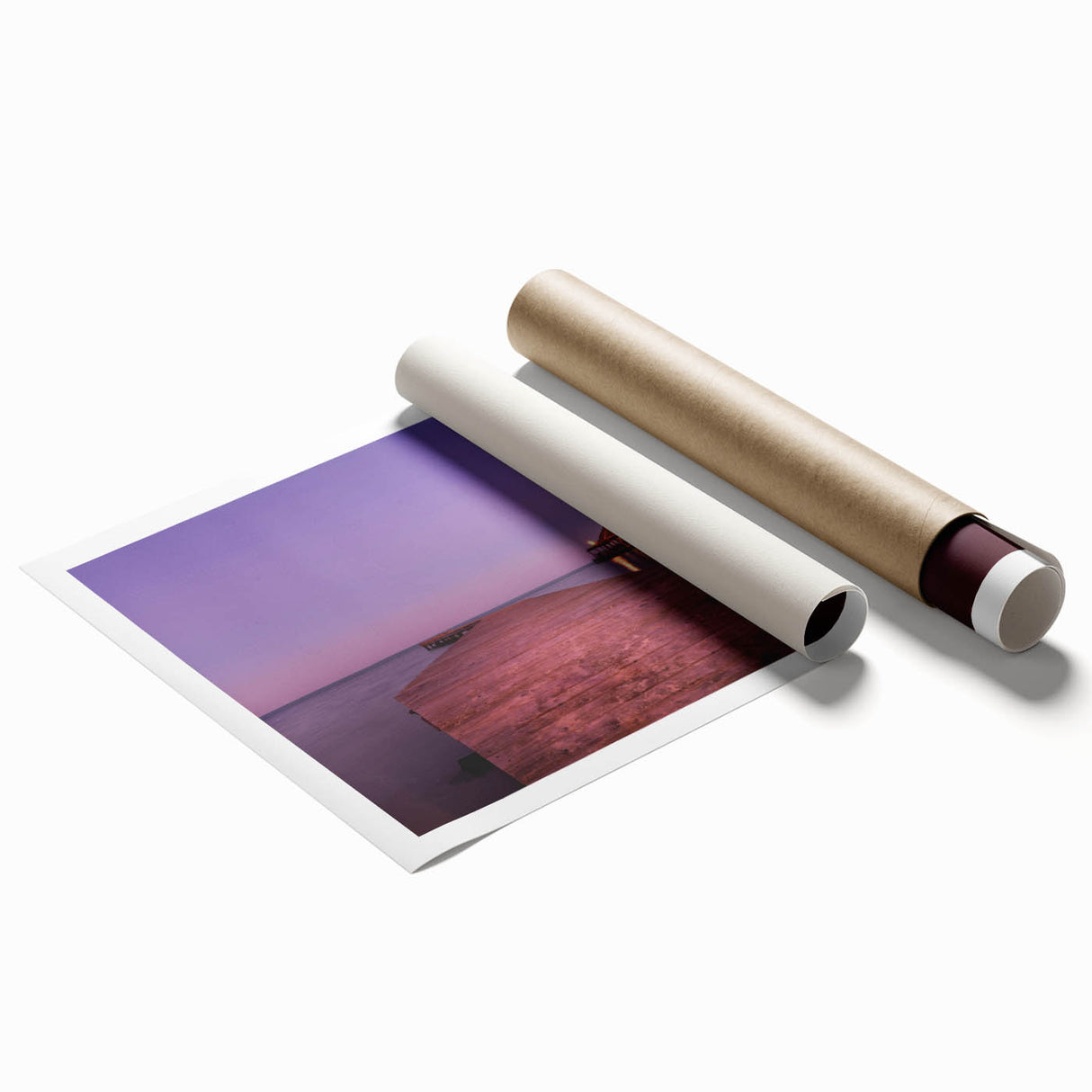Extra large rolled print of a Belizean landscape with vibrant greenery and floral elements.