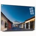 Large abstract wall art depicting a vibrant Central American landscape on acrylic glass.