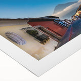 Art deco poster featuring a vibrant Central American scenery on rolled canvas, ideal for dining room wall art.
