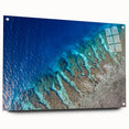 Acrylic glass print of a large abstract depiction of Honduras scenery in earthy tones.