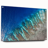 Acrylic glass print of a large abstract depiction of Honduras scenery in earthy tones.