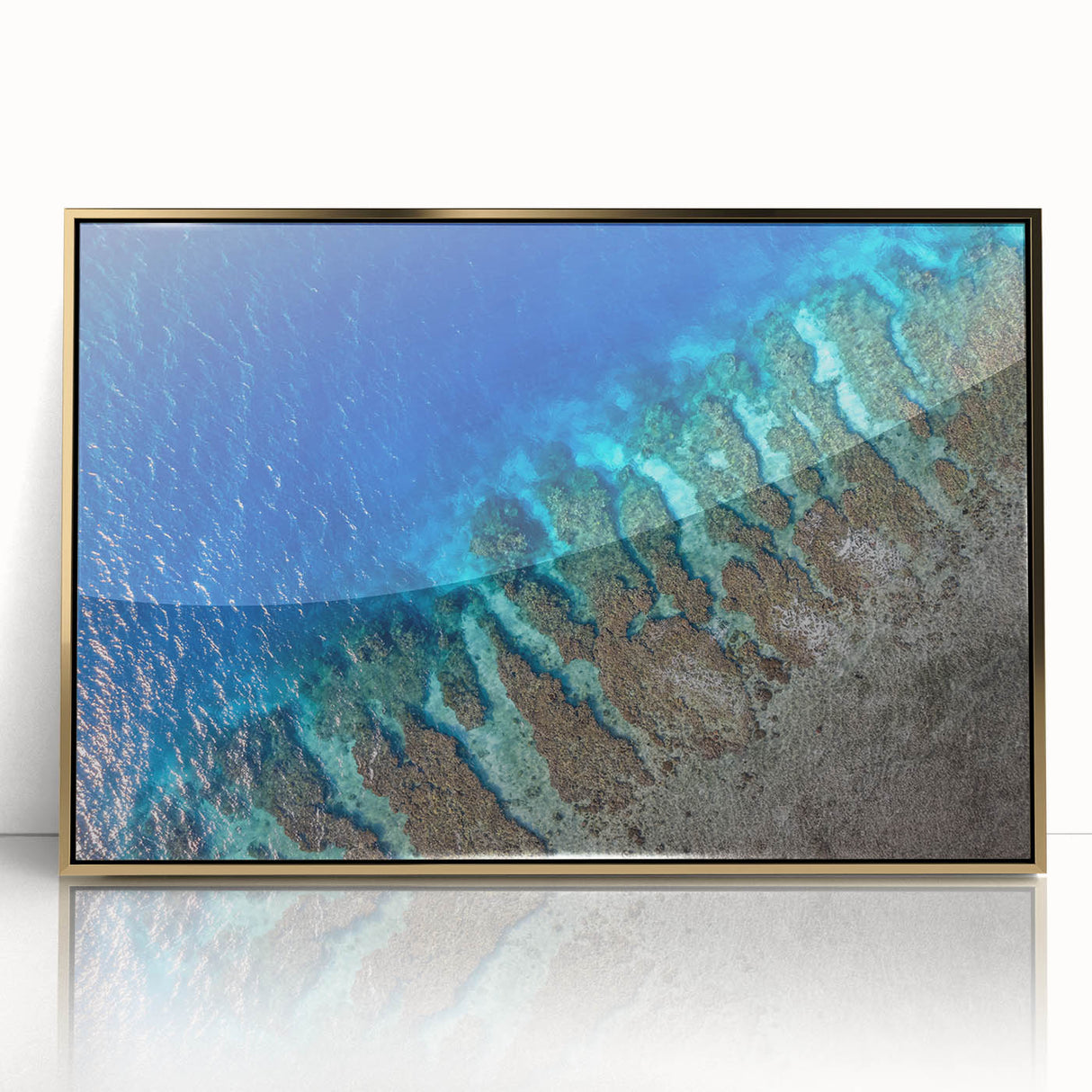 Framed acrylic print of a Central American landscape in muted earth tones, suitable for modern art wall decor.
