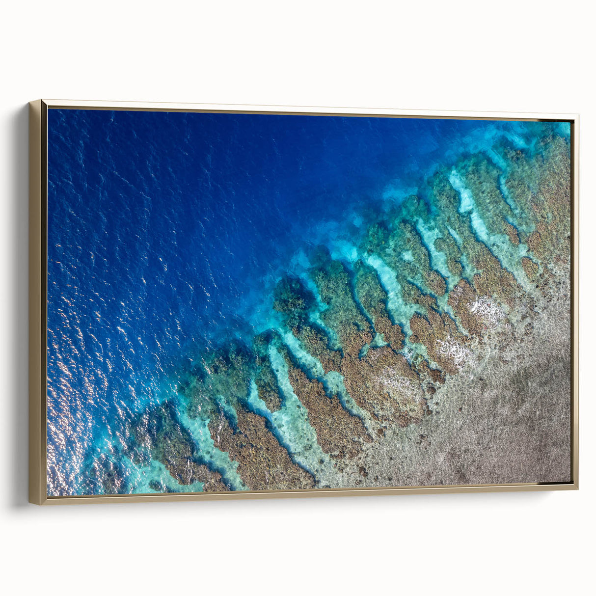Framed canvas wall art featuring a vintage-style landscape painting of Central America with muted earth tones.