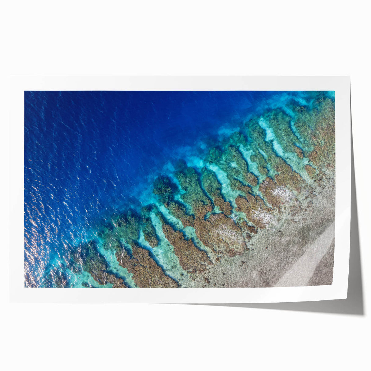Extra large rolled print of a tranquil Honduran landscape with vibrant green and blue tones.
