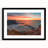 Abstract art print depicting colorful, textured scenery of a European landscape on an extra large framed canvas.