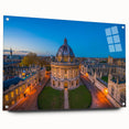 Acrylic print of Oxford scenery in muted earth tones, ideal for dining room art.