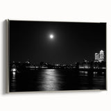 Framed canvas featuring a vintage-style landscape art painting of the Thames River in England, with muted colors.