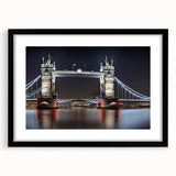 Extra large framed art print of the Tower Bridge in vibrant colors, ideal for living room decor.