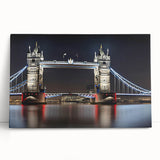 Black and white image of Tower Bridge on stretched canvas, suitable for kitchen wall art.
