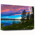 Acrylic print of a serene Finnish landscape in cool blue tones, ideal for bedroom or dining room decor.