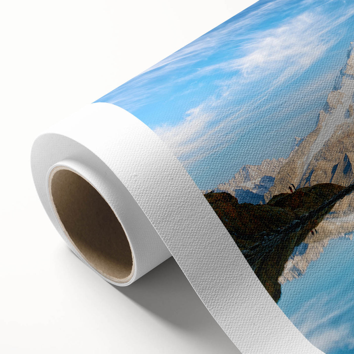 Art deco poster of the French Alps in soothing pastel colors on rolled canvas, ideal for nursery wall art.