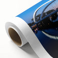 Art Deco poster of Lyon scenery in muted earth tones on rolled canvas, ideal for nursery wall art.