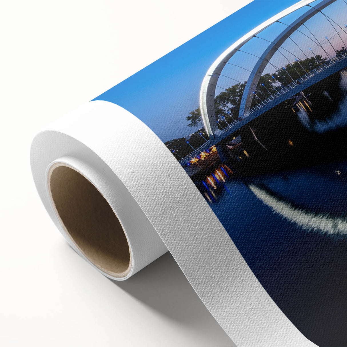 Art Deco poster of Lyon scenery in muted earth tones on rolled canvas, ideal for nursery wall art.