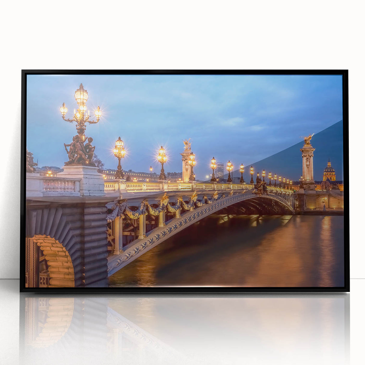 Large abstract wall art of Paris scenery in mid-century modernist style.