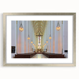 Extra large abstract art print of Munich scenery in muted earth tones on a framed canvas, ideal for living room decor.