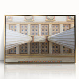 Art Deco-style poster of Athens skyline in gold and white tones on acrylic, ideal for modern art wall decor.