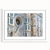 Textured art print of Florence skyline in muted earth tones on a framed white mat, suitable for bedroom decor.