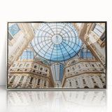 Large art print of Milan scenery in muted earth tones on framed acrylic, ideal for modern art wall decor.