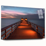 Acrylic print of a Naples, Italy skyline in muted earth tones, suited for dining room decor.