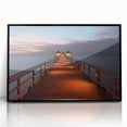 Large abstract wall art depicting a stylized Naples scenery in muted earth tones on a framed acrylic.