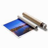 Extra large rolled print of Portofino, Italy, featuring vibrant floral and sea elements.