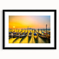 Extra large framed wall art depicting an abstract Venice scenery in vibrant, colorful hues, ideal for living room decor.