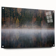 Acrylic print of a large abstract depiction of a European landscape in muted earth tones, ideal for dining room decor.