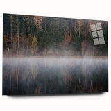 Large abstract wall art of a European scenery in Latvia, rendered in muted earth tones on acrylic glass.