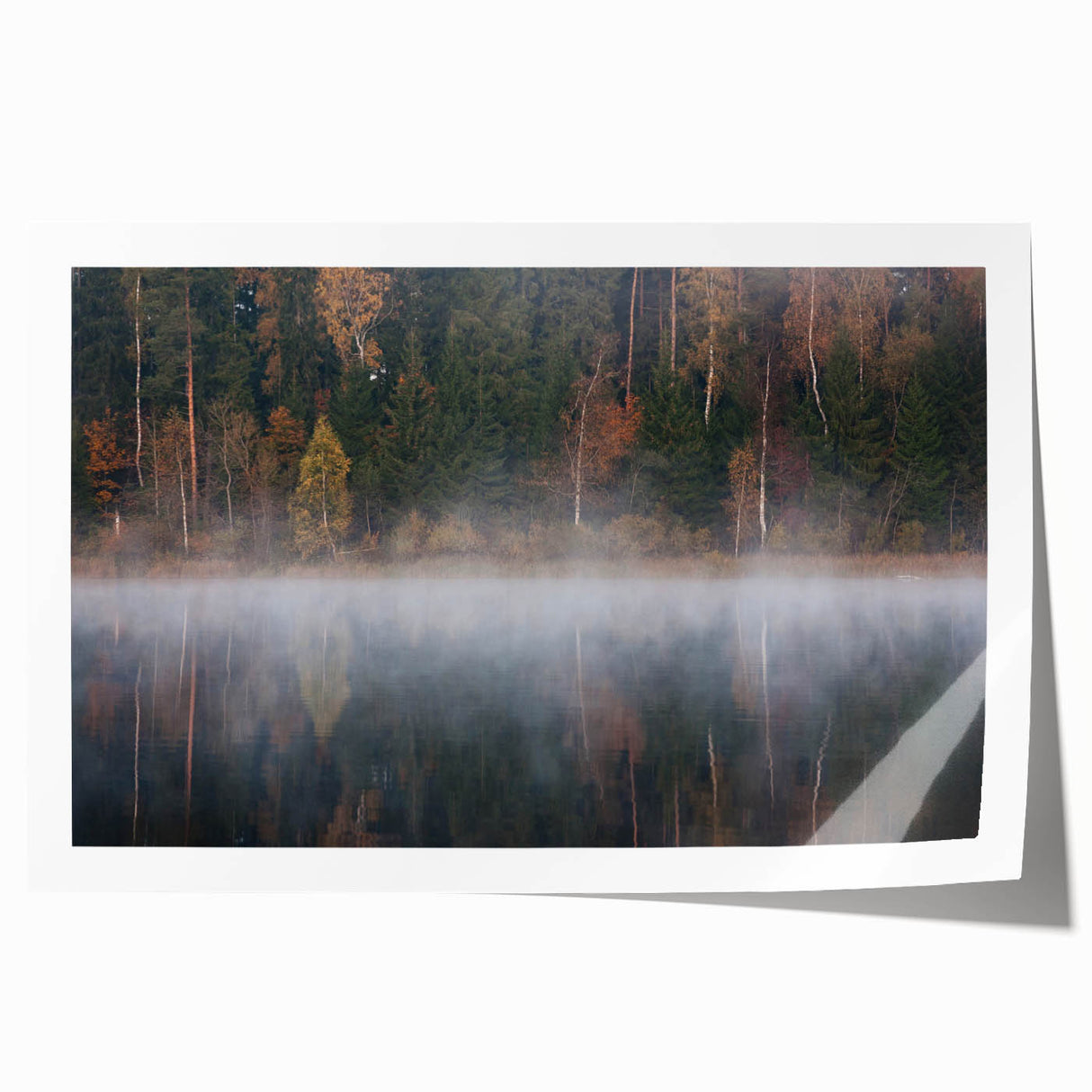 Extra large rolled print of a European landscape with vibrant green and floral elements, ideal for dining room wall art.