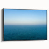 Black and white framed canvas featuring a vintage-style Mediterranean landscape, suitable for bedroom decor.